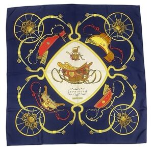 Hermes Silk Scarf Carre 90 Springs By Philippe Ledoux Vintage